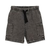HelloBaby Erkek Bebek Denim Şort Bağcıklı Reçme - Siyah