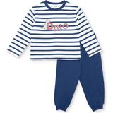 Hellobaby Erkek Bebek Eşofman Takımı Dinozor Baskılı Bağcıklı Bisiklet Yaka Uzun Kol Ribanalı - Lacivert - Karışık - 18 - 24 Ay