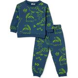 Hellobaby Erkek Bebek Eşofman Takımı Hayvan Baskılı Bisiklet Yaka Long Sleeve Ribanalı - Petrol - 4 - 5 Yaş