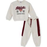 Hellobaby Erkek Bebek Eşofman Takımı Hayvan Baskılı Fermuarlı Bisiklet Yaka Long Sleeve Ribanalı - Bej - 9 - 12 Ay