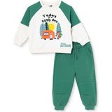 Hellobaby Erkek Bebek Eşofman Takımı Kamp Baskılı Bağcıklı Bisiklet Yaka Long Sleeve Ribanalı - Yeşil - 2 - 3 Yaş