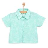 HelloBaby Erkek Bebek Gömlek Aqua Dream Modelli Yaka Kısa Kol Karışık Renkli - Mint