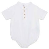 HelloBaby Erkek Bebek Gömlek Body Çıtçıtlı Hakim Yaka Kısa Kol - Beyaz