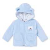 HelloBaby Erkek Bebek Hırka Hayvan Baskılı Çıtçıtlı Kapüşonlu Uzun Kol - Mavi