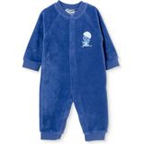 Hellobaby Erkek Bebek Kadife Tulum Hayvan Baskılı Çıtçıtlı Bisiklet Yaka Uzun Kol Patiksiz - İndigo - 1 - 3 Ay