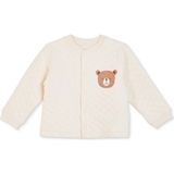 Hellobaby Erkek Bebek Kapitone Hırka Hayvan Baskılı Çıtçıtlı Bisiklet Yaka Long Sleeve - Ekru - 1 - 3 Ay