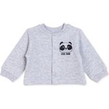 Hellobaby Erkek Bebek Kapitone Hırka Hayvan Baskılı Çıtçıtlı Bisiklet Yaka Long Sleeve - Gri Melanj - 1 - 3 Ay