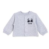 HelloBaby Erkek Bebek Kapitone Hırka Hayvan Baskılı Çıtçıtlı Bisiklet Yaka Long Sleeve - Gri Melanj