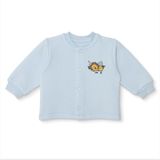 HelloBaby Erkek Bebek Kapitone Hırka Hayvan Baskılı Çıtçıtlı Bisiklet Yaka Uzun Kol - Mavi