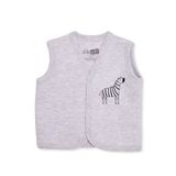 HelloBaby Erkek Bebek Kapitone Yelek Çıtçıtlı V Yaka Sleeveless - Gri Melanj