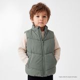 HelloBaby Erkek Bebek Kapitone Yelek Dik Yaka Atlet Kol - Haki