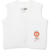 Hellobaby Erkek Bebek Kapitone Yelek Hayvan Baskılı Çıtçıtlı V Yaka Atlet - 18 - 24 Ay - Ekru