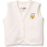 Hellobaby Erkek Bebek Kapitone Yelek Hayvan Baskılı V Yaka Sleeveless - 3 - 6 Ay - Beyaz