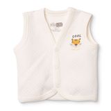 HelloBaby Erkek Bebek Kapitone Yelek Hayvan Baskılı V Yaka Sleeveless - Beyaz