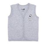HelloBaby Erkek Bebek Kapitone Yelek Hayvan Baskılı V Yaka Sleeveless - Gri Melanj