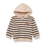 HelloBaby Erkek Bebek Kapüşonlu Sweatshirt Çizgili Uzun Kol - Antrasit Baskılı