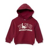 HelloBaby Erkek Bebek Kapüşonlu Sweatshirt Dinozor Baskılı Uzun Kol - Bordo