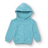 HelloBaby Erkek Bebek Kapüşonlu Sweatshirt Dinozor Baskılı Uzun Kol - Mavi