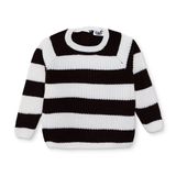 HelloBaby Erkek Bebek Kazak Çizgili Bisiklet Yaka Long Sleeve - Kahverengi Baskılı