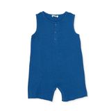 HelloBaby Erkek Bebek Kısa Tulum Çıtçıtlı Bisiklet Yaka Atlet Reçme - Mavi