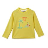 HelloBaby Erkek Bebek Mayo Dinozor Baskılı - Sarı