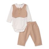 HelloBaby Erkek Bebek Mevlüt Kıyafeti Düğmeli Gömlek Yaka Long Sleeve Patikli - Kahverengi