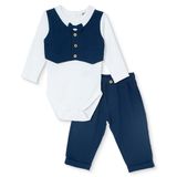 HelloBaby Erkek Bebek Mevlüt Kıyafeti Düğmeli Gömlek Yaka Long Sleeve Patikli - Lacivert