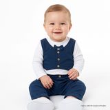 HelloBaby Erkek Bebek Mevlüt Kıyafeti Düğmeli Gömlek Yaka Uzun Kollu Patikli - Lacivert