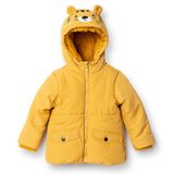 HelloBaby Erkek Bebek Mont Hayvan Baskılı Fermuarlı Kapüşonlu Uzun Kol - Sarı