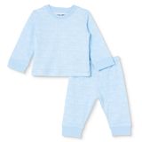 HelloBaby Erkek Bebek Pijama Takımı Araba Baskılı Çıtçıtlı Bisiklet Yaka Long Sleeve Ribanalı - Mavi