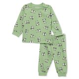 HelloBaby Erkek Bebek Pijama Takımı Hayvan Baskılı Çıtçıtlı Bisiklet Yaka Uzun Kol Reçme - Yeşil