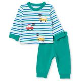 HelloBaby Erkek Bebek Pijama Takımı Taşıtlar Baskılı Bisiklet Yaka Uzun Kol Ribanalı - Yeşil