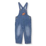 HelloBaby Erkek Bebek Salopet Dinozor Baskılı Düğmeli Sleeveless Reçme - Mavi
