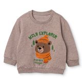 HelloBaby Erkek Bebek Sweatshirt Ayı Baskılı Bisiklet Yaka Long Sleeve - Beige Melange