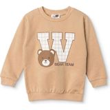 Hellobaby Erkek Bebek Sweatshirt Ayı Baskılı Bisiklet Yaka Long Sleeve - Bej - 6 - 9 Ay
