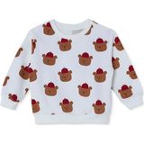 Hellobaby Erkek Bebek Sweatshirt Ayı Baskılı Bisiklet Yaka Long Sleeve - Ekru - 3 - 4 Yaş