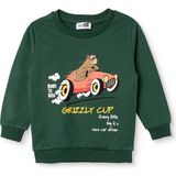 Hellobaby Erkek Bebek Sweatshirt Ayı Baskılı Bisiklet Yaka Uzun Kol - Yeşil - 3 - 6 Ay