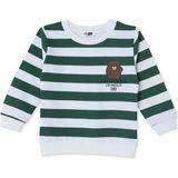Hellobaby Erkek Bebek Sweatshirt Çizgili Bisiklet Yaka Uzun Kol - Yeşil - 2 - 3 Yaş