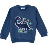Hellobaby Erkek Bebek Sweatshirt Dinozor Baskılı Bisiklet Yaka Long Sleeve - İndigo - 6 - 9 Ay