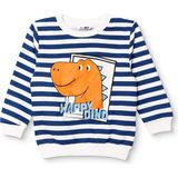 Hellobaby Erkek Bebek Sweatshirt Dinozor Baskılı Bisiklet Yaka Uzun Kol - Lacivert - 6 - 9 Ay