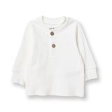 HelloBaby Erkek Bebek Sweatshirt Düğmeli Bisiklet Yaka Uzun Kol - Ekru
