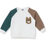Hellobaby Erkek Bebek Sweatshirt Hayvan Baskılı Bisiklet Yaka Long Sleeve - Ekru - 12 - 18 Ay