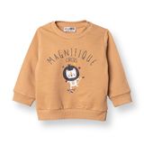 HelloBaby Erkek Bebek Sweatshirt Hayvan Baskılı Bisiklet Yaka Uzun Kol
