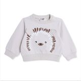 HelloBaby Erkek Bebek Sweatshirt Hayvan Baskılı Çıtçıtlı Bisiklet Yaka Uzun Kol - Vizon