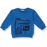Hellobaby Erkek Bebek Sweatshirt Timsah Baskılı Bisiklet Yaka Uzun Kol - 1 Yaş - Koyu Yeşil