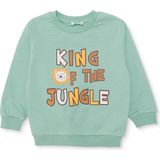 Hellobaby Erkek Bebek Sweatshirt Yazı Baskılı Bisiklet Yaka Uzun Kol - Yeşil - 1 - 2 Yaş