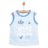 HelloBaby Erkek Bebek Tişört Baby Shark Bisiklet Yaka Atlet Kol Açık Mavi -