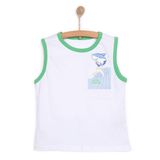 HelloBaby Erkek Bebek Tişört Baby Shark Bisiklet Yaka Atlet Kol Beyaz -
