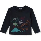 Hellobaby Erkek Bebek Tişört Dinozor Baskılı Bisiklet Yaka Long Sleeve - Siyah - 6 - 9 Ay