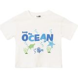 Hellobaby Erkek Bebek Tişört Marin Baskılı Bisiklet Yaka Short Sleeve - Ekru - 6 - 9 Ay